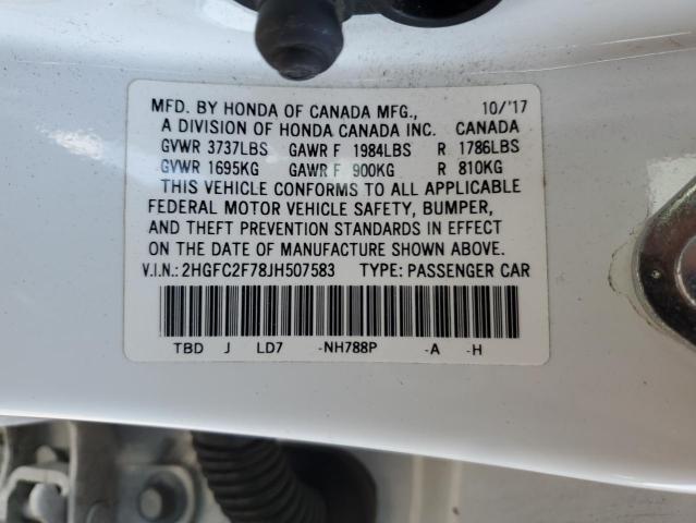 2018 HONDA CIVIC EX 2HGFC2F78JH507583