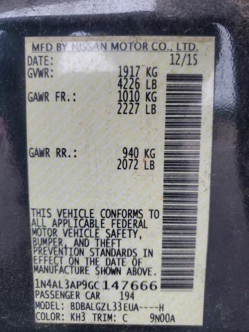 2016 NISSAN ALTIMA 2.5 1N4AL3AP9GC147666