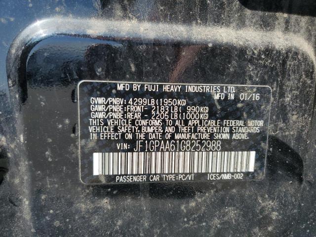 2016 SUBARU IMPREZA JF1GPAA61G8252988