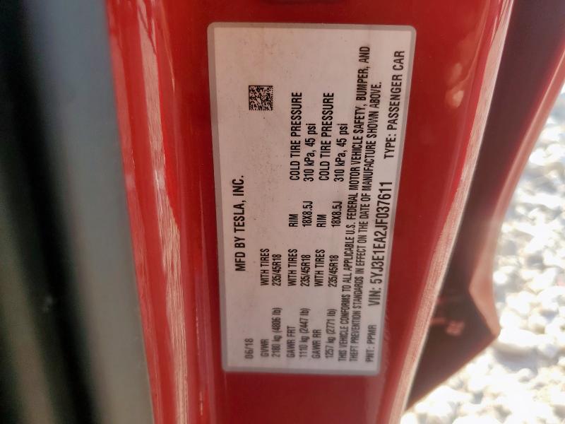 2018 TESLA MODEL 3 5YJ3E1EA2JF037611