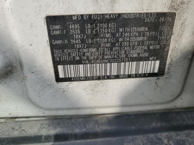 2016 SUBARU OUTBACK 2.5I LIMITED 4S4BSANC3G3357351