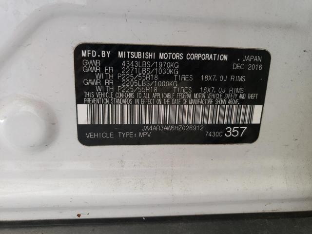 2017 MITSUBISHI OUTLANDER JA4AR3AW6HZ026912