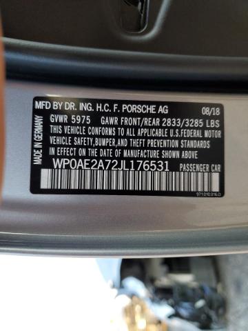 2018 PORSCHE PANAMERA 4 E-HYBRID WP0AE2A72JL176531