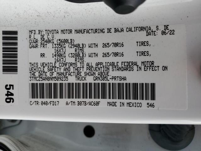 2022 TOYOTA TACOMA DOU 3TMCZ5AN8NM509235