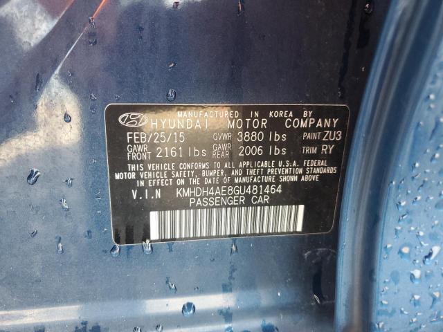 2016 HYUNDAI ELANTRA SE KMHDH4AE8GU481464