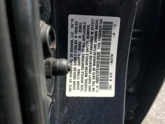 2019 HONDA CIVIC EX 19XFC1F31KE018526