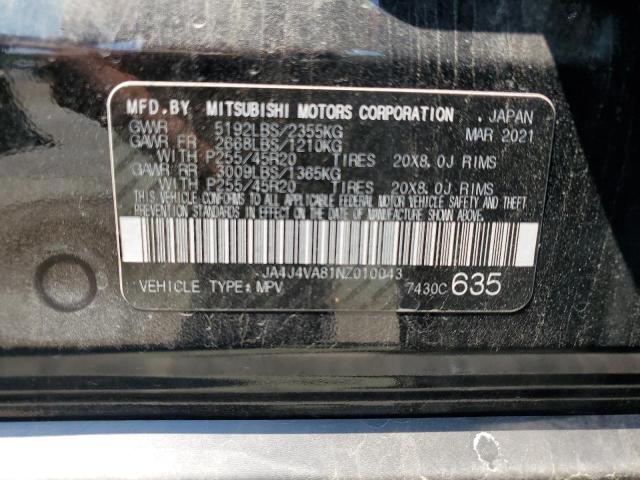 2022 MITSUBISHI OUTLANDER SEL JA4J4VA81NZ010043