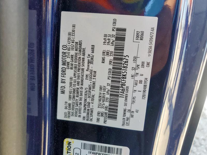 2019 FORD MUSTANG GT - 1FA6P8CF8K5182675