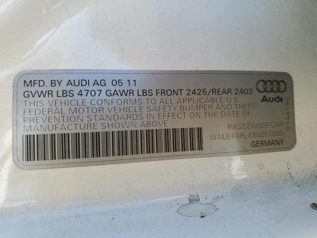 2011 AUDI A4 PREMIUM PLUS - WAUEFAFLXBN057000