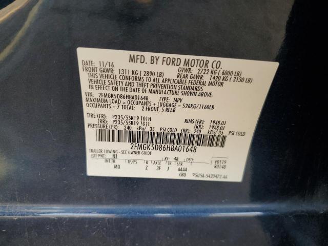 2017 FORD FLEX LIMIT 2FMGK5D86HBA01648