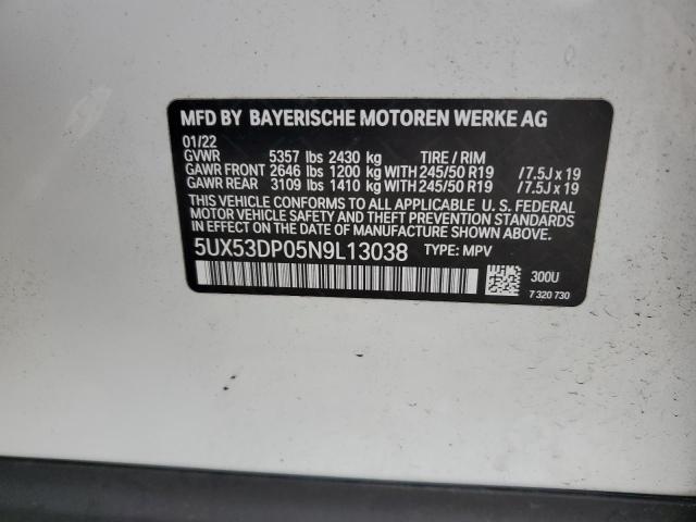 2022 BMW X3 XDRIVE30I 5UX53DP05N9L13038