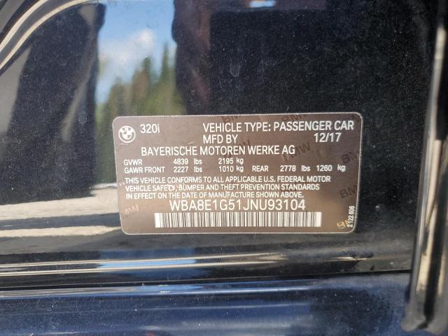 2018 BMW 320 I WBA8E1G51JNU93104
