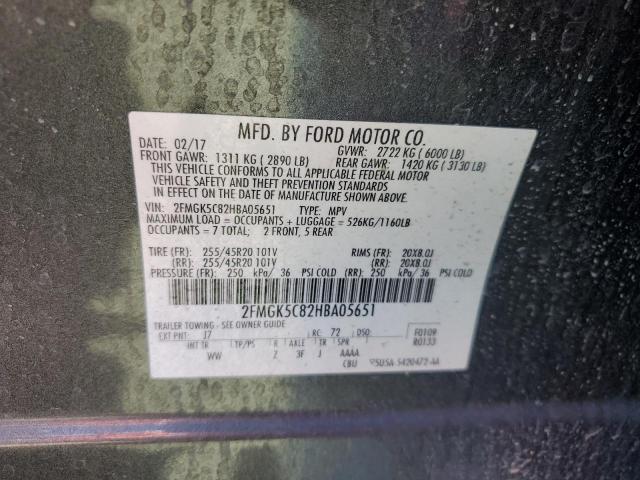 2017 FORD FLEX SEL 2FMGK5C82HBA05651