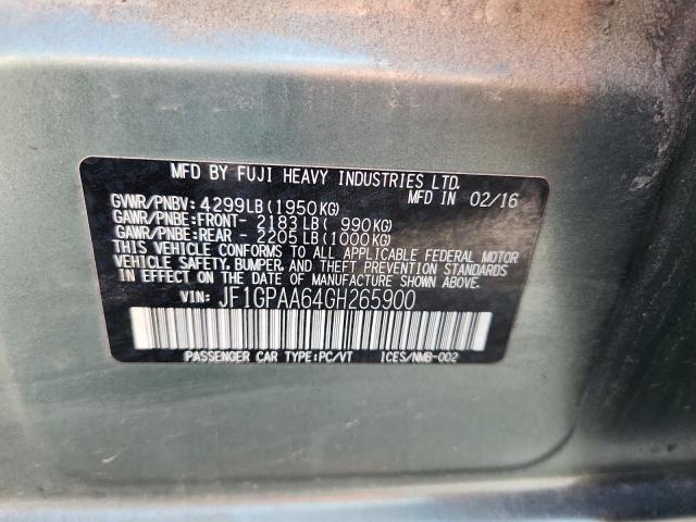 2016 SUBARU IMPREZA - JF1GPAA64GH265900