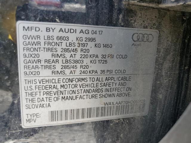 2017 AUDI Q7 PREMIUM PLUS - WA1LAAF70HD055129