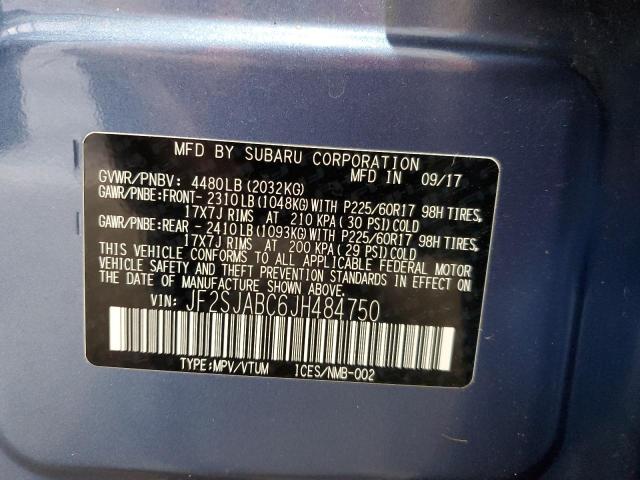 2018 SUBARU FORESTER 2.5I JF2SJABC6JH484750