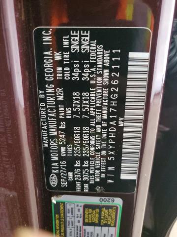 2017 KIA SORENTO EX - 5XYPHDA17HG262111