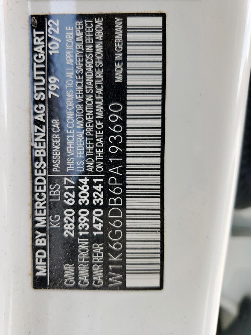 2023 MERCEDES-BENZ S 500 4MAT W1K6G6DB6PA193690