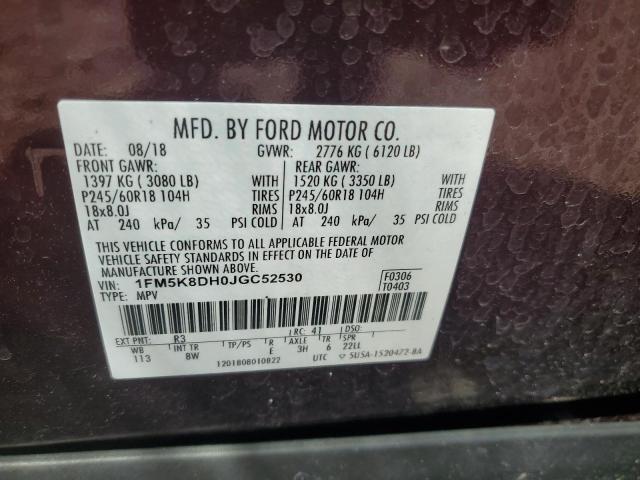 2018 FORD EXPLORER X 1FM5K8DH0JGC52530