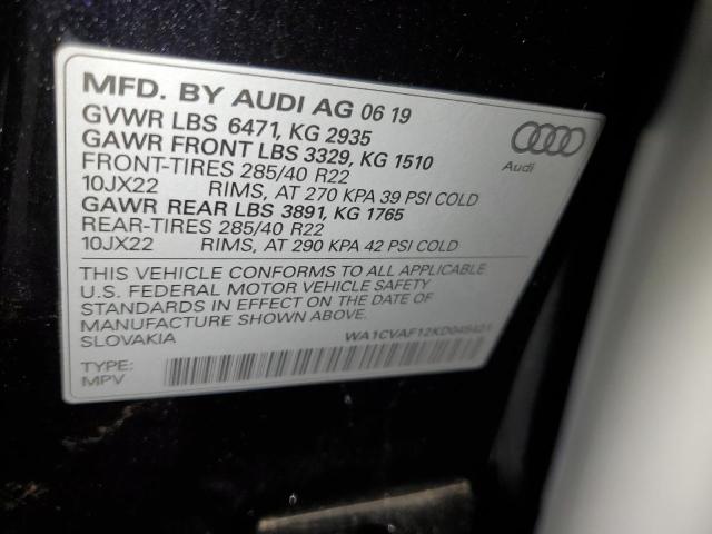 2019 AUDI Q8 PRESTIGE WA1CVAF12KD045421