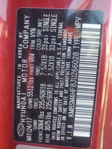 2018 HYUNDAI SANTA FE S KM8SM4HF8JU266028