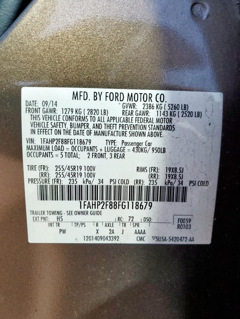 2015 FORD TAURUS LIM 1FAHP2F88FG118679