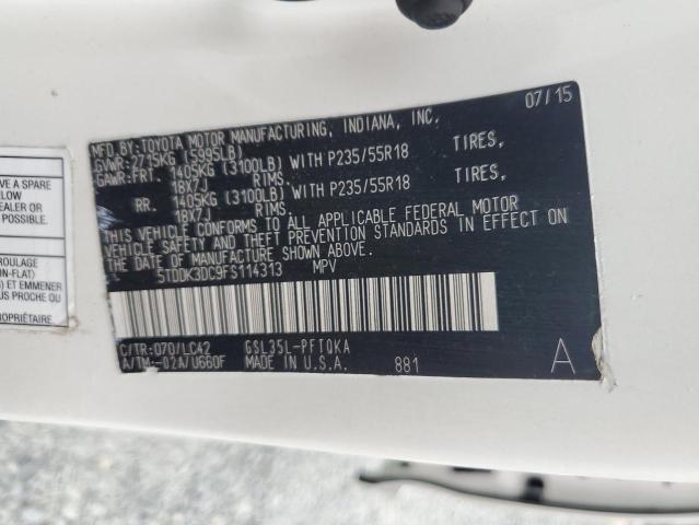 2015 TOYOTA SIENNA XLE - 5TDDK3DC9FS114313
