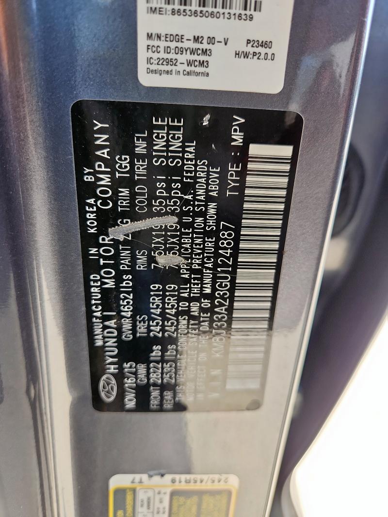2016 HYUNDAI TUCSON LIM KM8J33A23GU124887