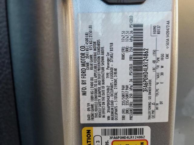 2020 FORD FUSION SE - 3FA6P0HD4LR124862