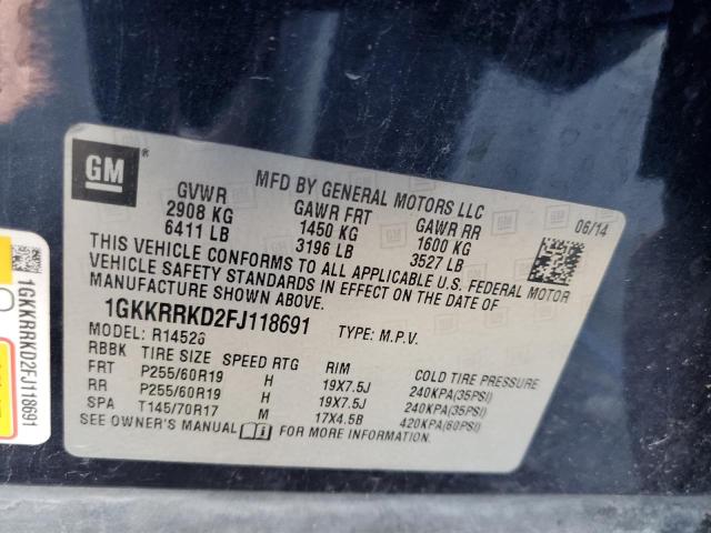 2015 GMC ACADIA SLT 1GKKRRKD2FJ118691