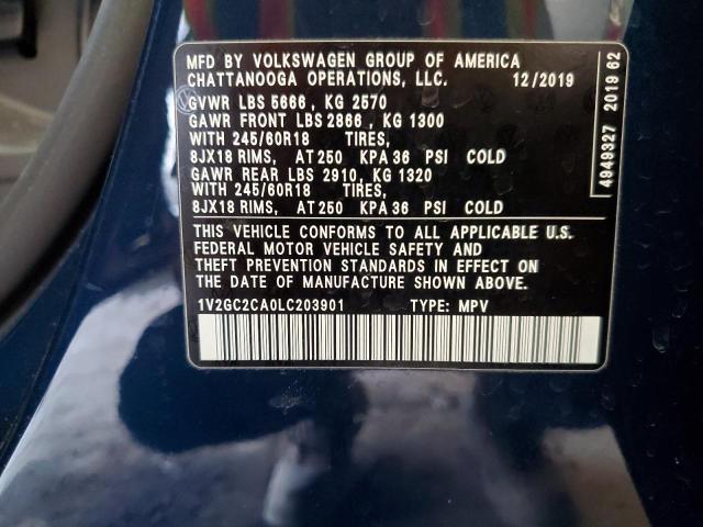 2020 VOLKSWAGEN ATLAS CROS 1V2GC2CA0LC203901
