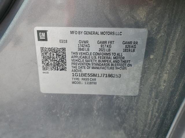 2018 CHEVROLET CRUZE LT - 1G1BE5SM1J7186253