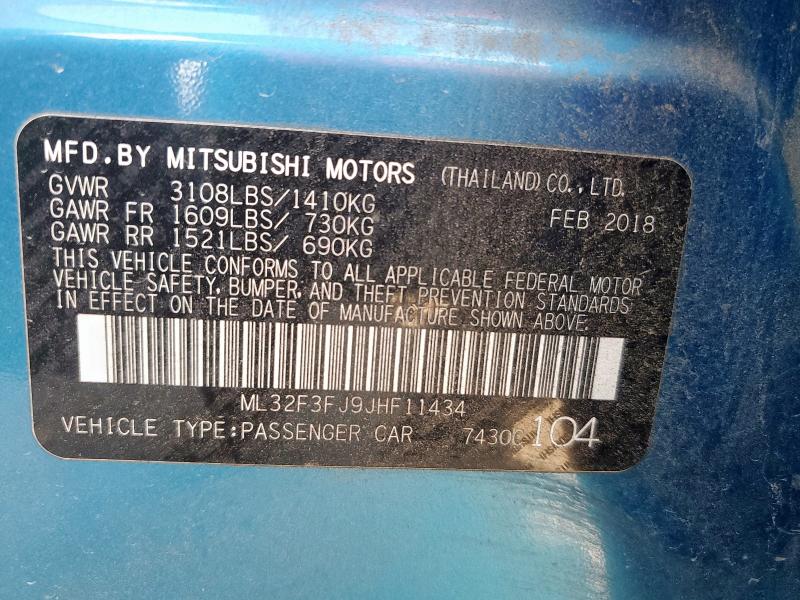 2018 MITSUBISHI MIRAGE G4 - ML32F3FJ9JHF11434