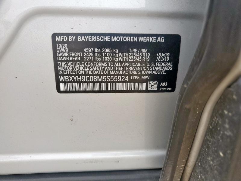 2021 BMW X2 SDRIVE2 WBXYH9C08M5S55924