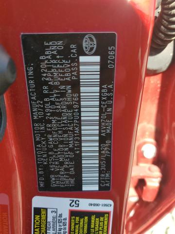 2023 TOYOTA CAMRY XLE 4T1F31AK7PU049766