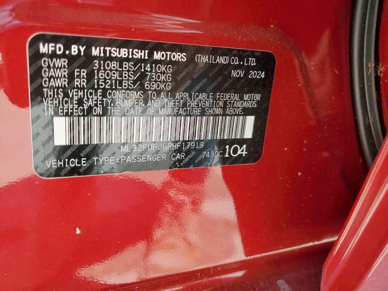 2024 MITSUBISHI MIRAGE G4 ES ML32FUFJ6RHF17919