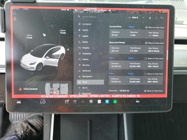 2020 TESLA MODEL 3 5YJ3E1EB7LF665501