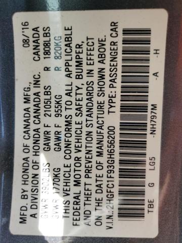 2016 HONDA CIVIC TOUR 2HGFC1F93GH656200