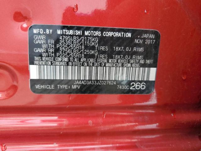2018 MITSUBISHI OUTLANDER JA4AD3A33JZ027624