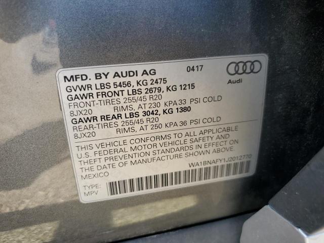 2018 AUDI Q5 PREMIUM WA1BNAFY1J2012770