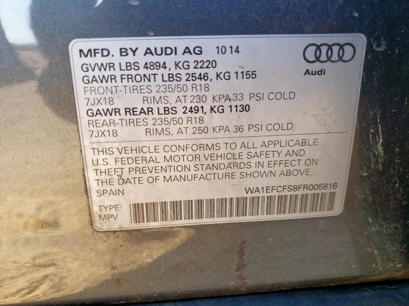 2015 AUDI Q3 PREMIUM WA1EFCFS8FR005816