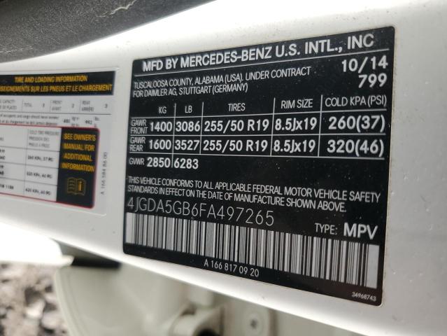 2015 MERCEDES-BENZ ML 400 4MA 4JGDA5GB6FA497265