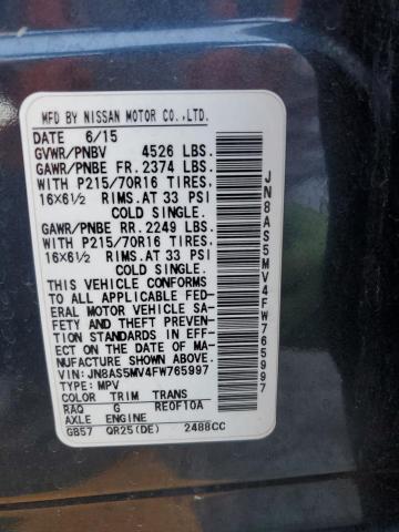 2015 NISSAN ROGUE SELECT S JN8AS5MV4FW765997