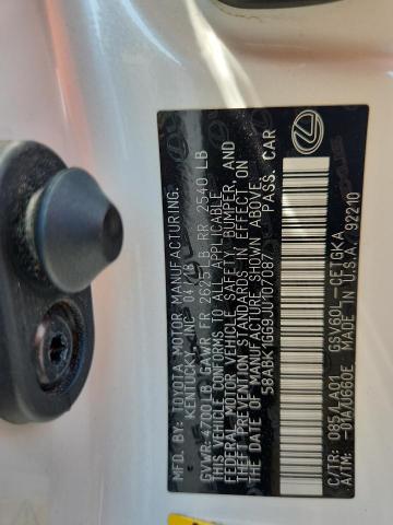 2018 LEXUS ES 350 58ABK1GG9JU107087
