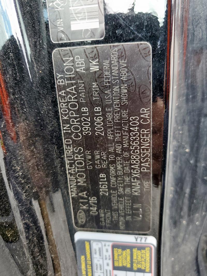 2016 KIA FORTE EX - KNAFX6A88G5633403