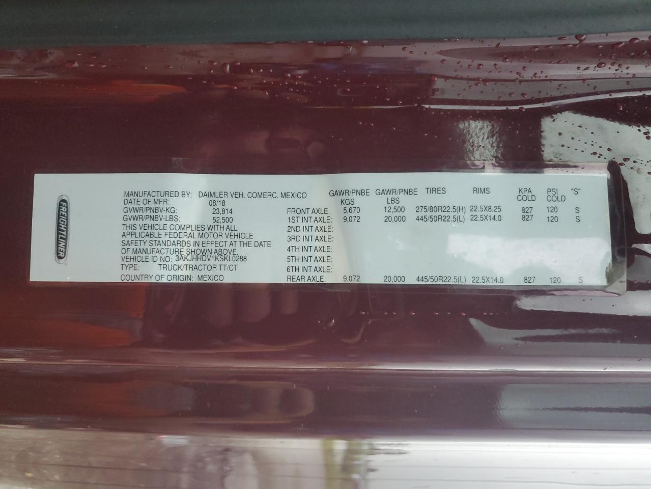 Lot #3274779187 2019 FREIGHTLINER CASCADIA 1