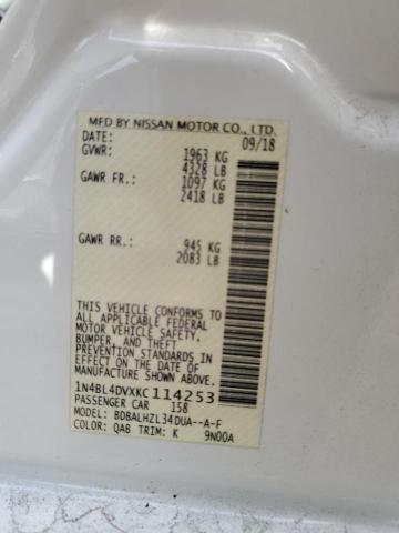 2019 NISSAN ALTIMA SV - 1N4BL4DVXKC114253