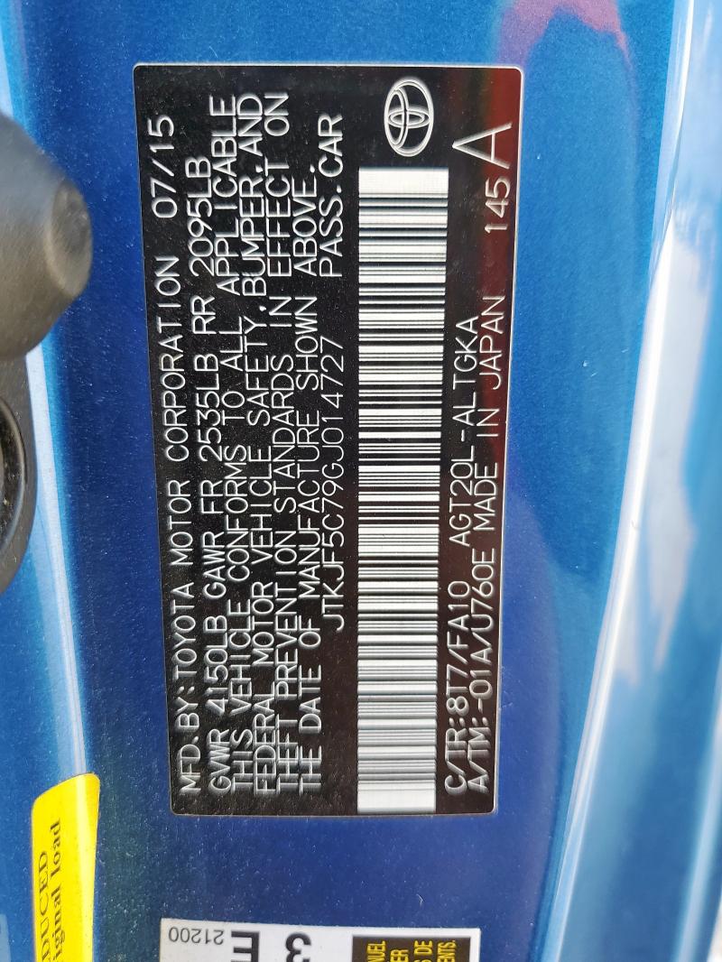 2016 TOYOTA SCION TC - JTKJF5C79GJ014727