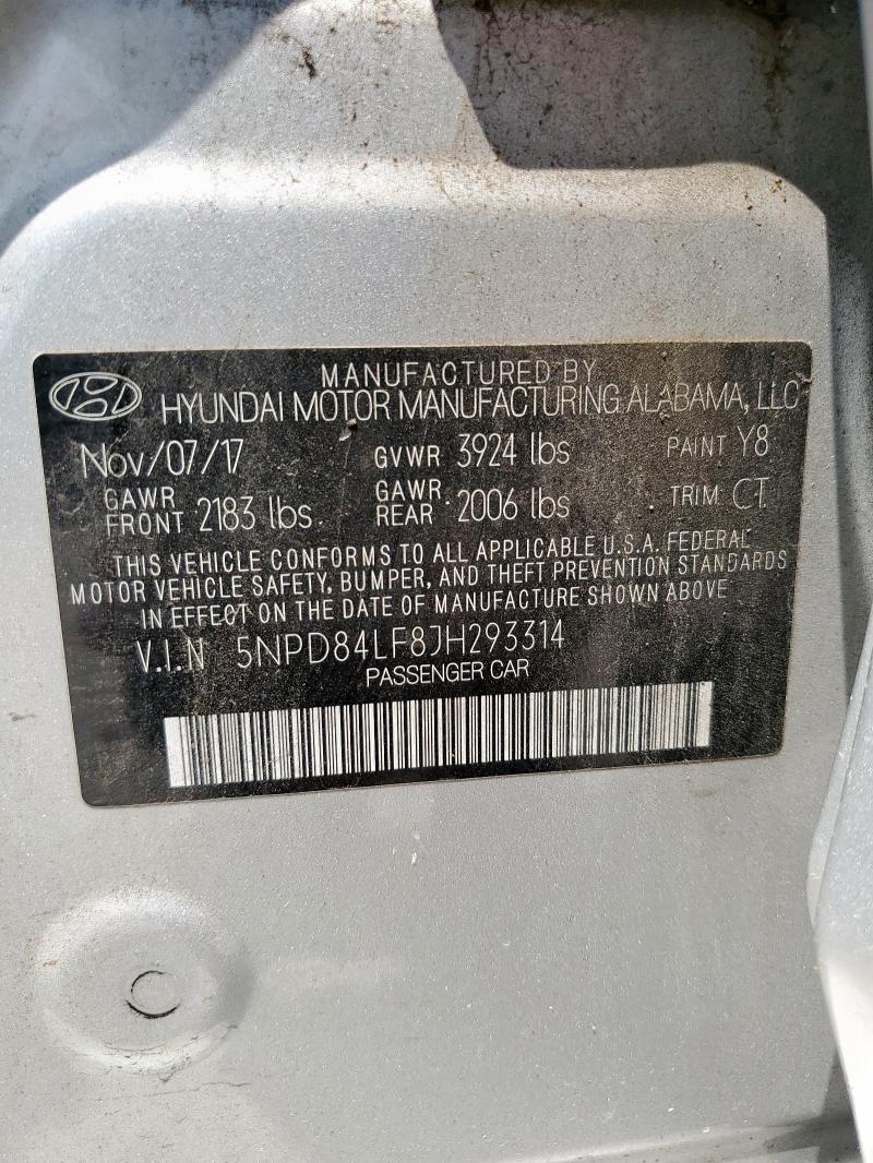 2018 HYUNDAI ELANTRA SE 5NPD84LF8JH293314