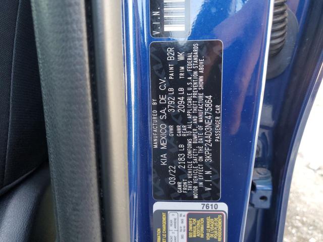 2022 KIA FORTE FE 3KPF24AD3NE475864
